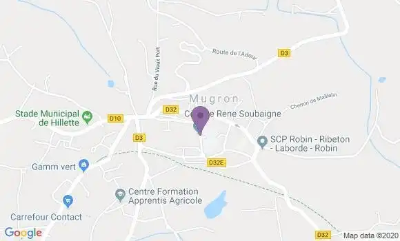 Localisation Banque Postale Agence de Mugron
