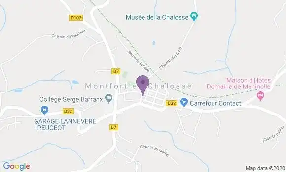 Localisation Banque Postale Agence de Montfort en Chalosse