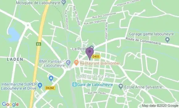 Localisation Banque Postale Agence de Labouheyre