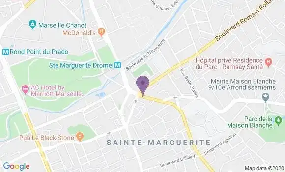 Localisation Société Générale Agence de Marseille Sainte Marguerite