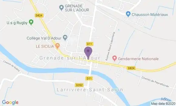 Localisation Banque Postale Agence de Grenade sur l