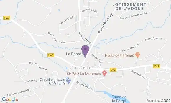 Localisation Banque Postale Agence de Castets