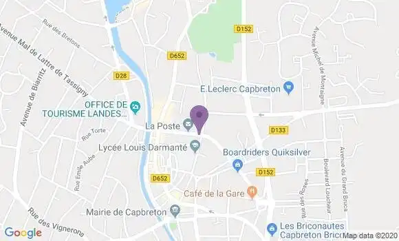 Localisation Banque Postale Agence de Capbreton