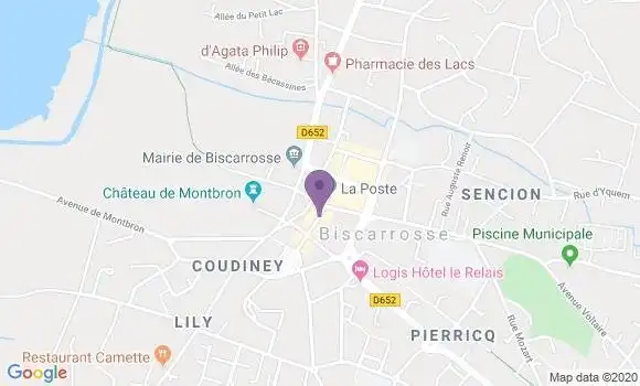 Localisation Banque Postale Agence de Biscarrosse