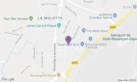 Localisation Banque Postale Agence de Tavaux