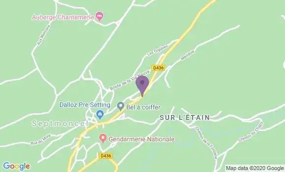 Localisation Banque Postale Agence de Septmoncel