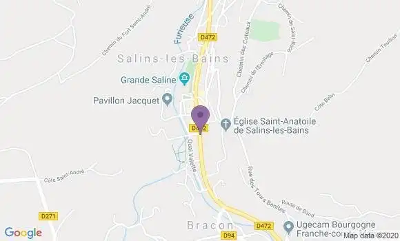 Localisation Banque Postale Agence de Salins les Bains