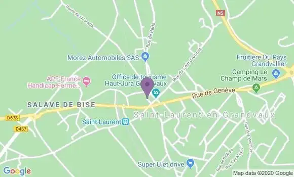 Localisation Banque Postale Agence de Saint Laurent en Grandvaux