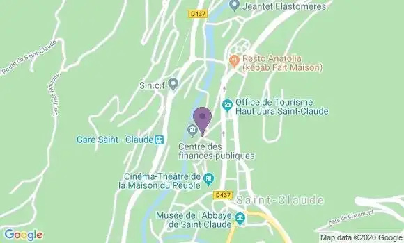 Localisation Banque Postale Agence de Saint Claude Reybert