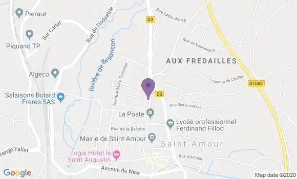 Localisation Banque Postale Agence de Saint Amour