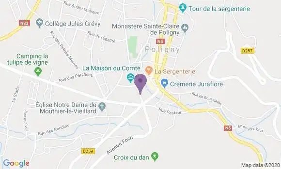 Localisation Banque Postale Agence de Poligny