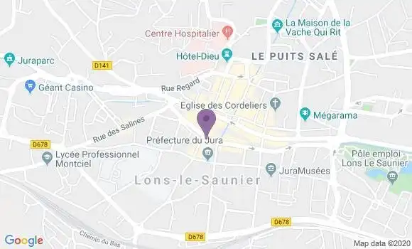 Localisation Banque Postale Agence de Lons le Saunier Briand