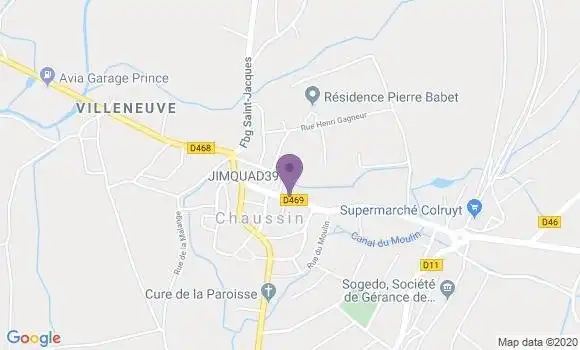 Localisation Banque Postale Agence de Chaussin