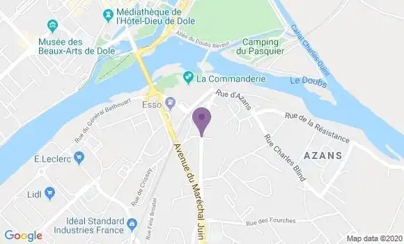 Localisation Banque Postale Agence de Dole Bédugue