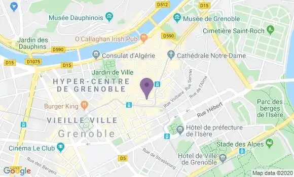 Localisation Banque Postale Agence de Grenoble République