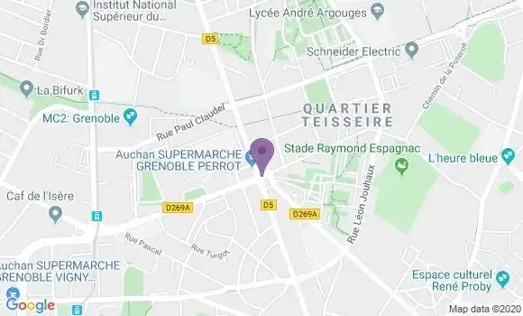 Localisation Banque Postale Agence de Grenoble Jean Perrot