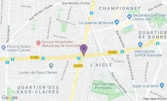 Localisation Banque Postale Agence de Grenoble Foch