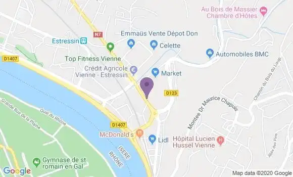 Localisation Banque Postale Agence de Vienne Estressin