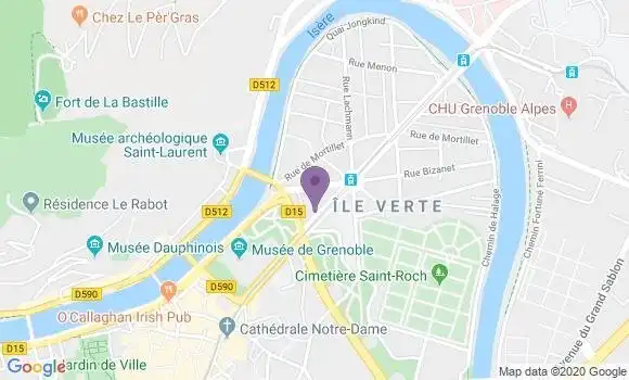 Localisation Banque Postale Agence de Grenoble Ile Verte
