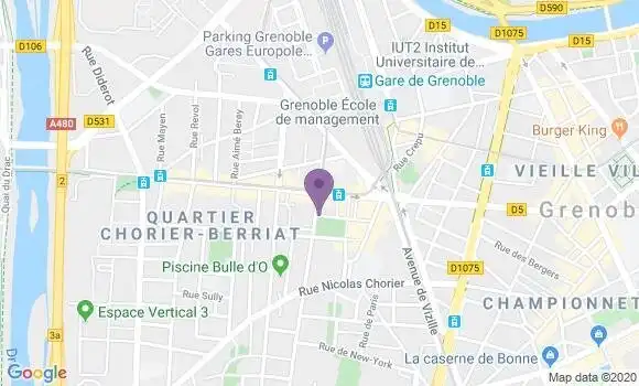 Localisation Banque Postale Agence de Grenoble Berriat