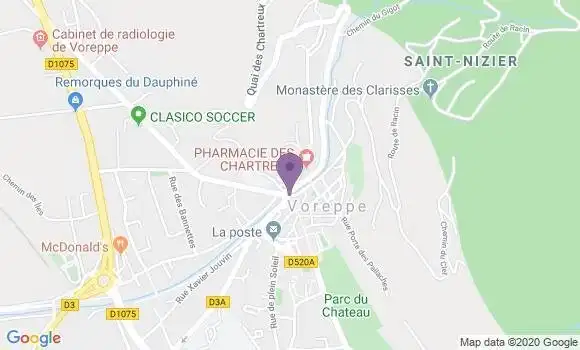 Localisation Banque Postale Agence de Voreppe