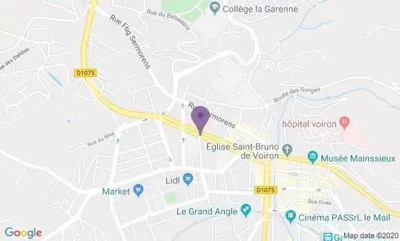 Localisation Banque Postale Agence de Voiron