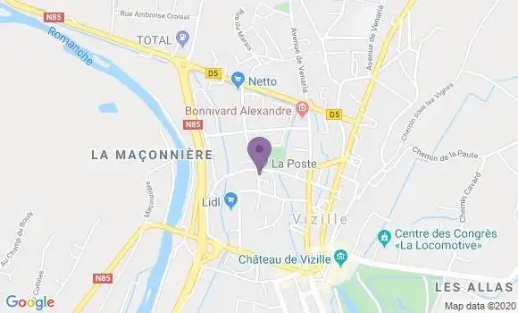 Localisation Banque Postale Agence de Vizille