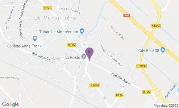 Localisation Banque Postale Agence de La Verpillière