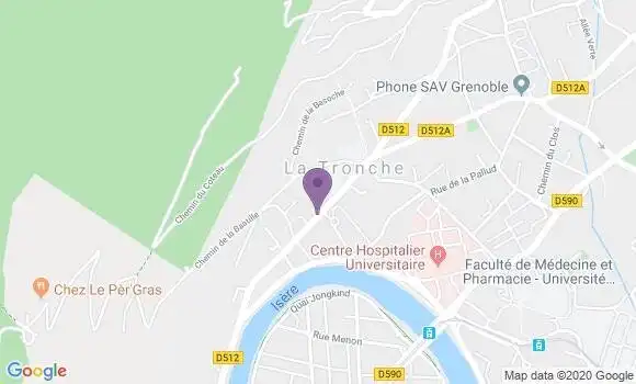 Localisation Banque Postale Agence de La Tronche