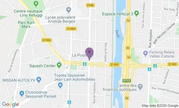 Localisation Banque Postale Agence de Seyssinet Pariset