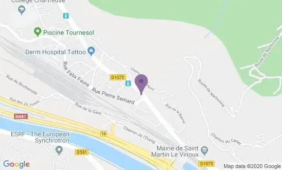 Localisation Banque Postale Agence de Saint Martin le Vinoux