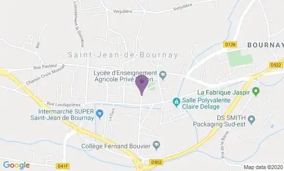 Localisation Banque Postale Agence de Saint Jean de Bournay