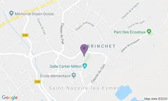 Localisation Banque Postale Agence de Saint Ismier