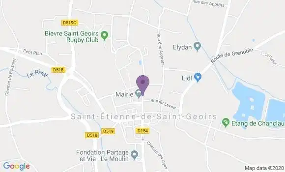 Localisation Banque Postale Agence de Saint Etienne de Saint Geoirs