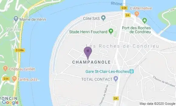 Localisation Banque Postale Agence de Saint Clair du Rhône