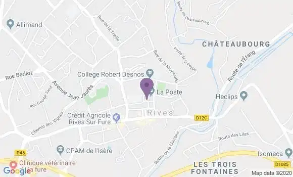 Localisation Banque Postale Agence de Rives sur Fure