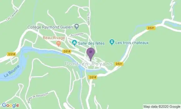 Localisation Banque Postale Agence de Pont en Royans