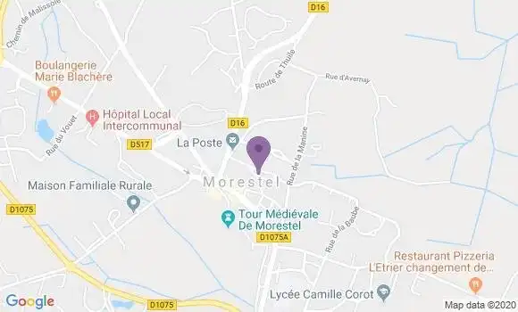 Localisation Banque Postale Agence de Morestel