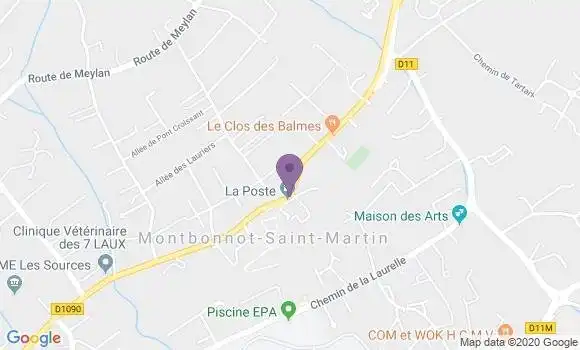 Localisation Banque Postale Agence de Montbonnot Saint Martin