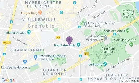 Localisation Banque Postale Agence de Grenoble Chavant