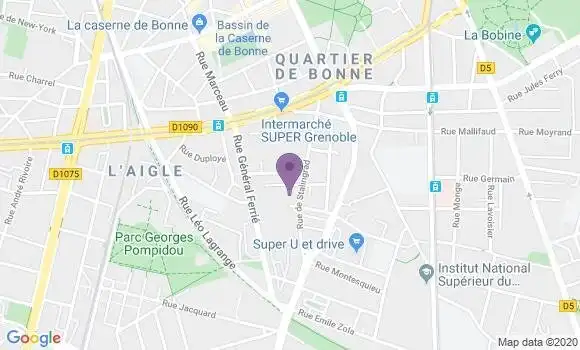 Localisation Banque Postale Agence de Grenoble Stalingrad