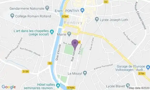 Localisation LCL Agence de Pontivy
