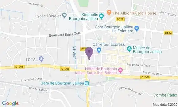 Localisation Banque Postale Agence de Bourgoin Jallieu de Gaulle