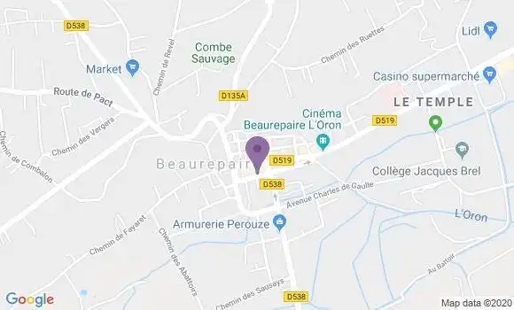 Localisation Banque Postale Agence de Beaurepaire