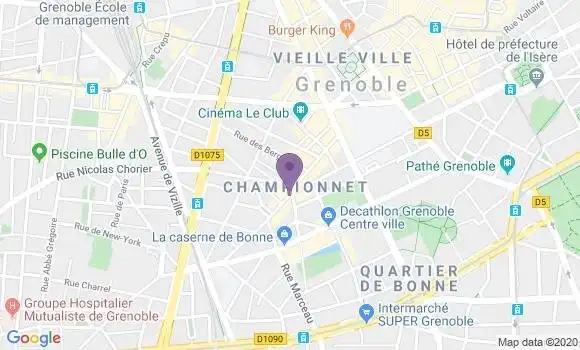 Localisation Banque Postale Agence de Grenoble Championnet