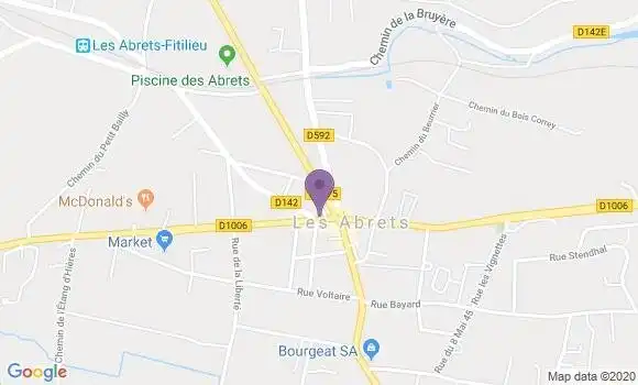 Localisation Banque Postale Agence de Les Abrets