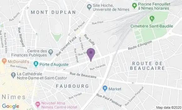 Localisation LCL Agence de Nîmes Notre Dame