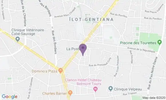 Localisation Banque Postale Agence de Tours Coty