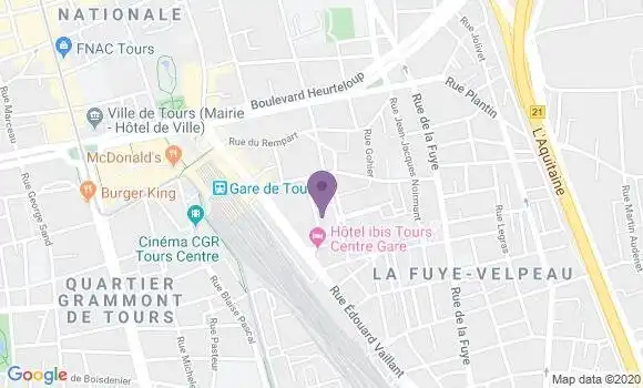 Localisation Banque Postale Agence de Tours Champ Girault