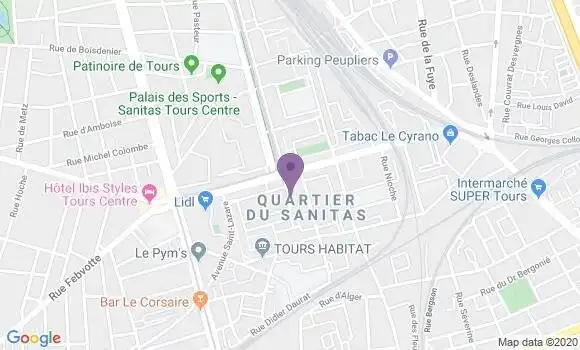 Localisation Banque Postale Agence de Tours Saint Paul
